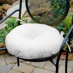 Декоративная подушка на стул модель 3 круглая, на завязках, Белый Чернигов