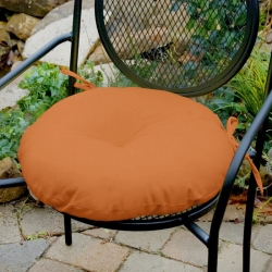 Декоративная подушка на стул модель 3 круглая на завязках Медовая Чернигов